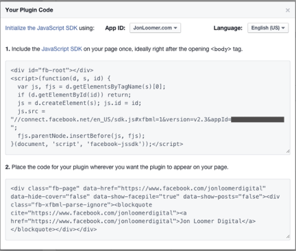 Facebook Page Plugin Code
